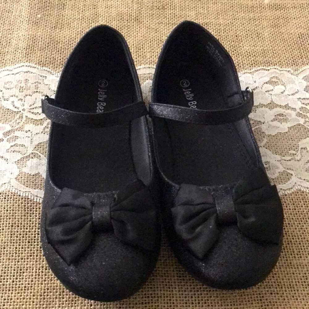 Glittery little Girl Black Shoes